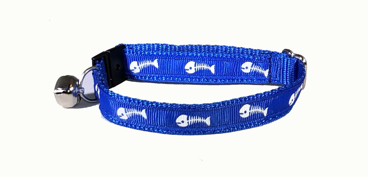 Bone Fish Blue Wholesale Cat Collar