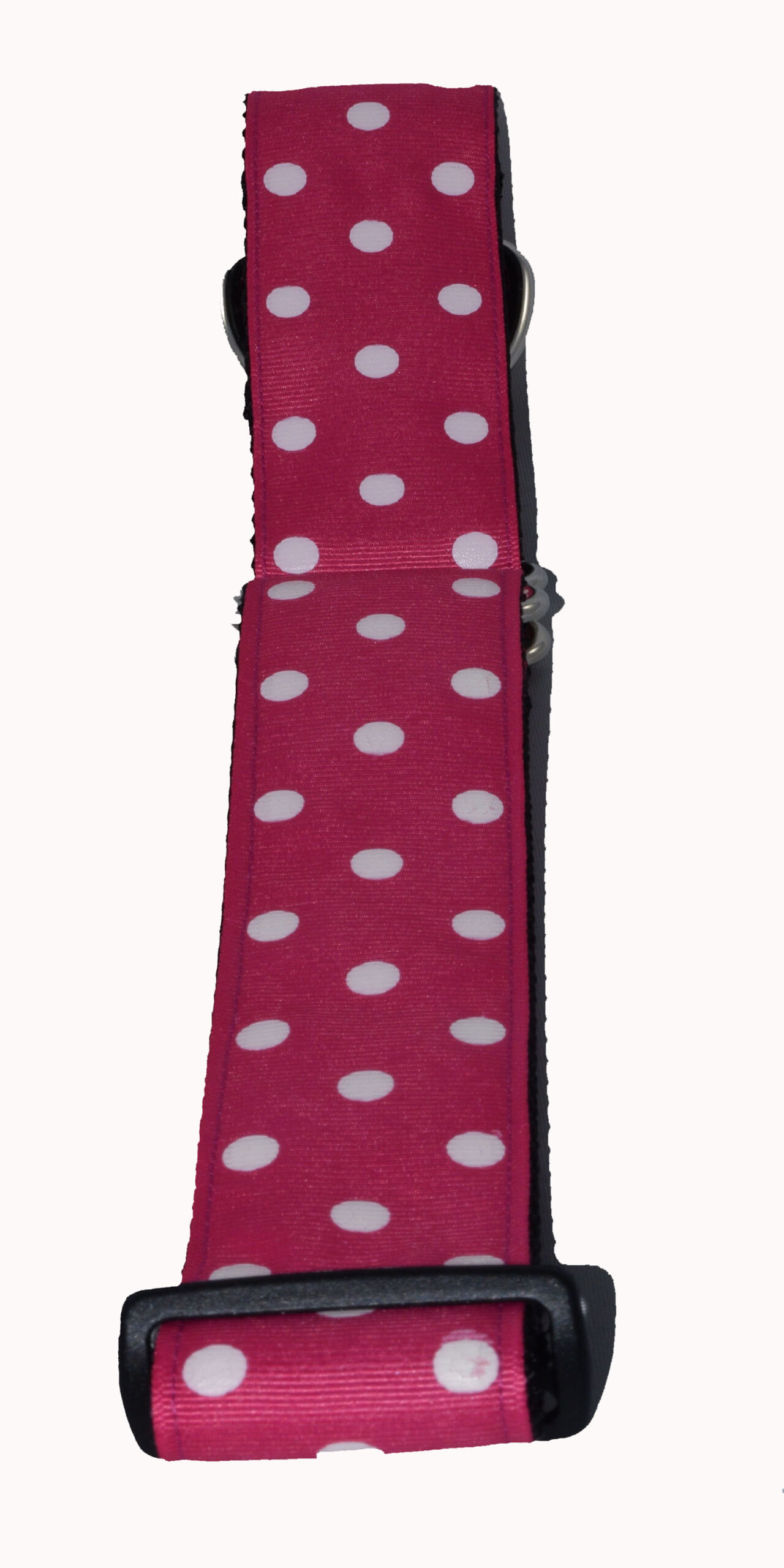 Wide Martingale Dots White Fuschia Pink Wholesale Dog and Cat Collars