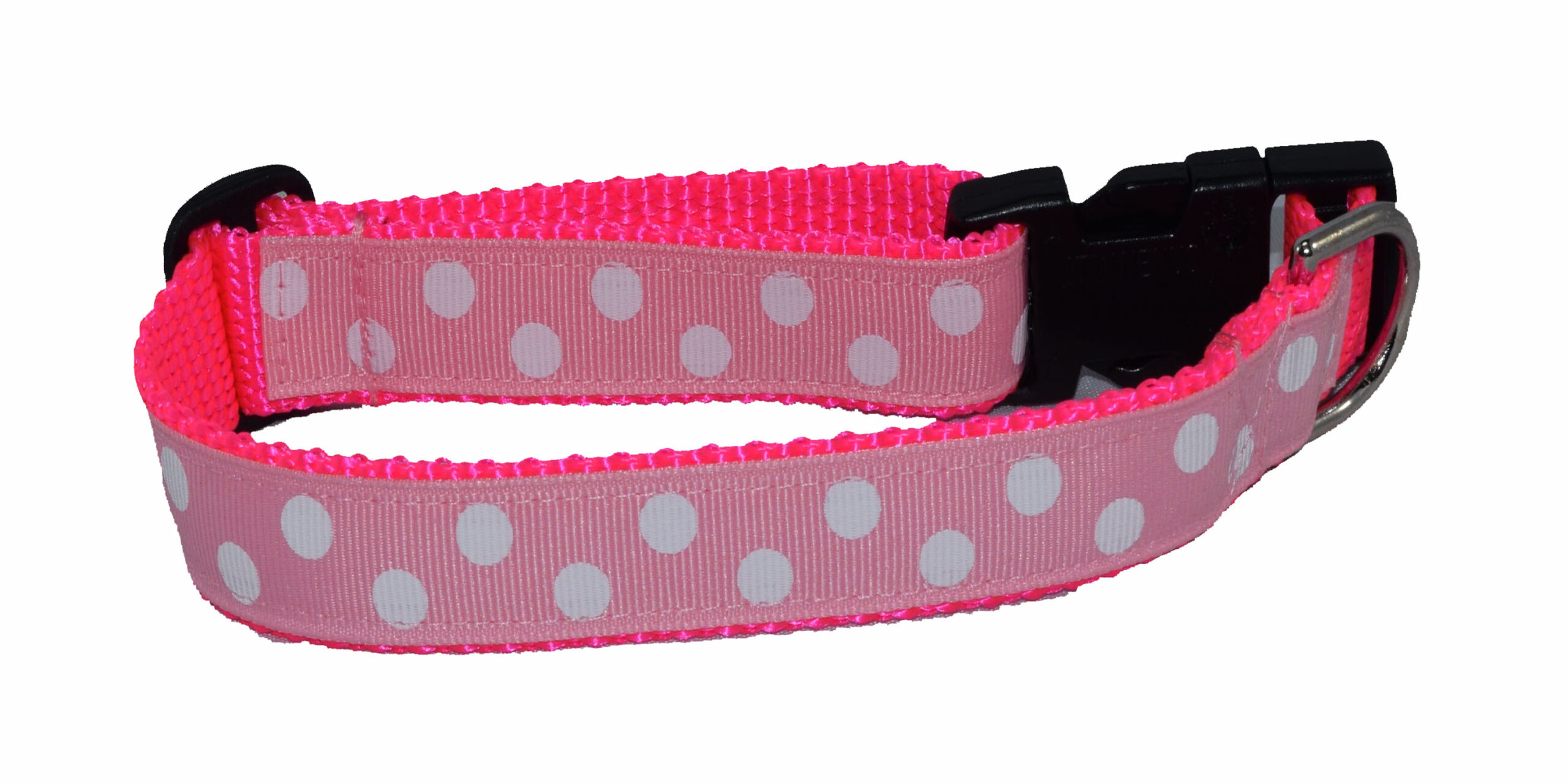 Dots White Pink Wholesale Dog Collar