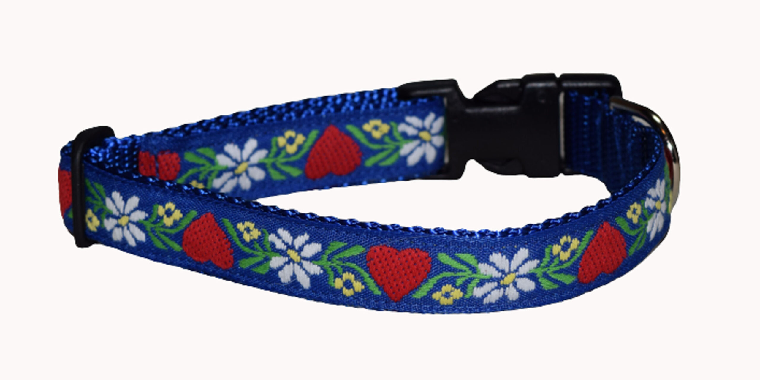 Flowers Hearts Blue Wholesale Dog and Cat Collars