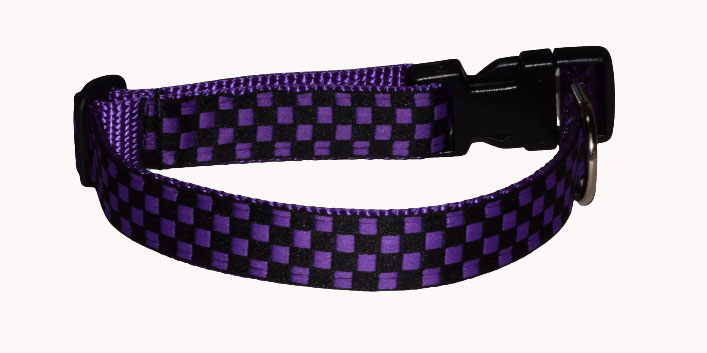 Check Purple Wholesale Dog and Cat Collars