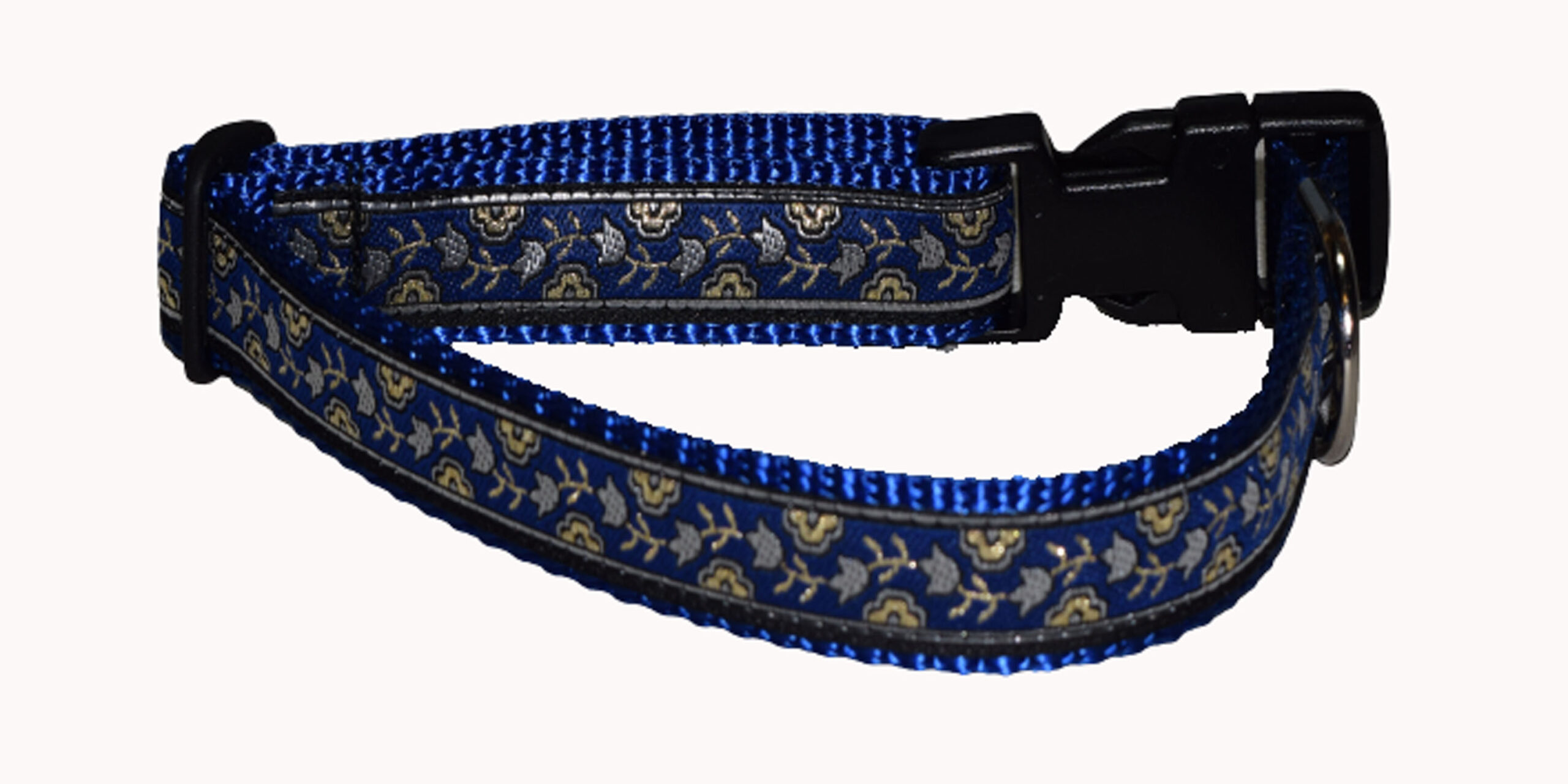 Flowers Metallic Blue Wholesale Dog and Cat Collars