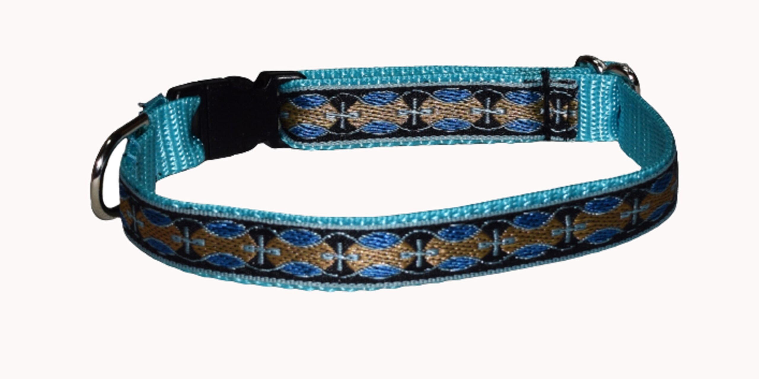 Oval Cross Turquoise Wholesale Dog and Cat Collars