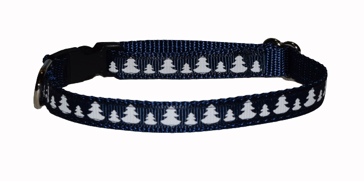 Christmas Trees Blue Wholesale Dog and Cat Collars