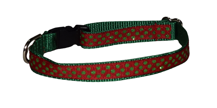 Dots Swiss Green Red Wholesale Dog and Cat Collars