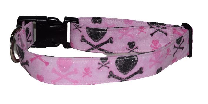 Hearts Skull Pink Wholesale Dog and Cat Collars