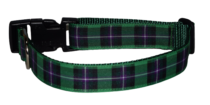 Plaid Green Purple Wholesale Dog and Cat Collars