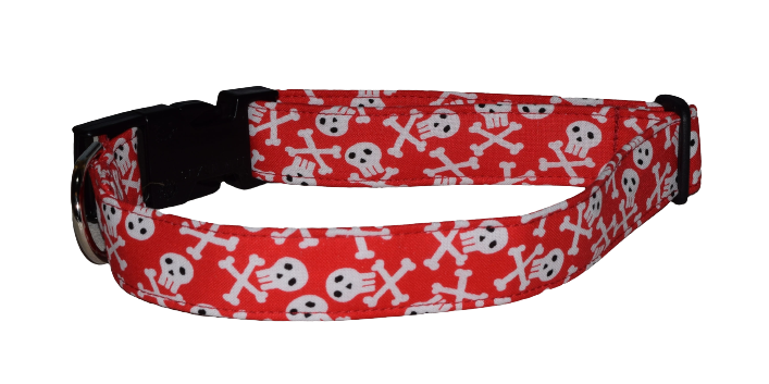 Skull Crossbones Red Wholesale Dog and Cat Collars