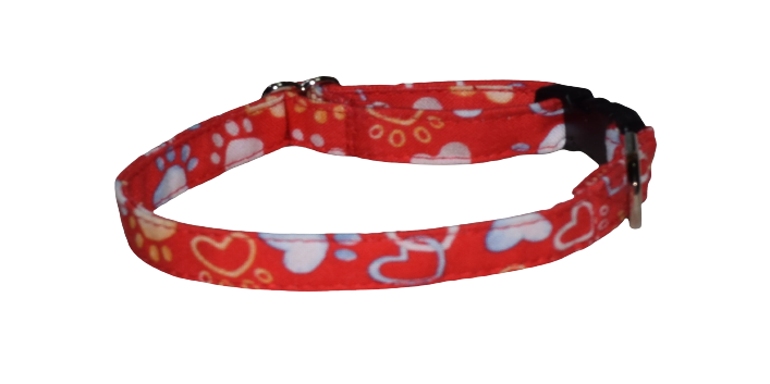 Hearts and Paws Red Wholesale Dog and Cat Collars
