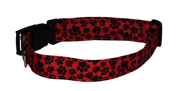 Paws Black Red Wholesale Dog and Cat Collars