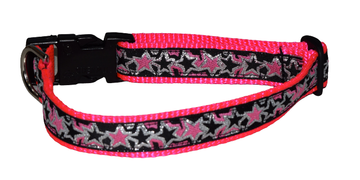 Stars Hot Pink Wholesale Dog and Cat Collars