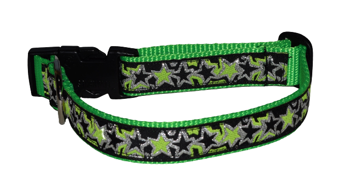 Stars Neon Green Wholesale Dog and Cat Collars