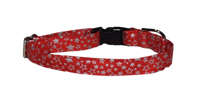 Stars Silver Red Wholesale Dog and Cat Collars
