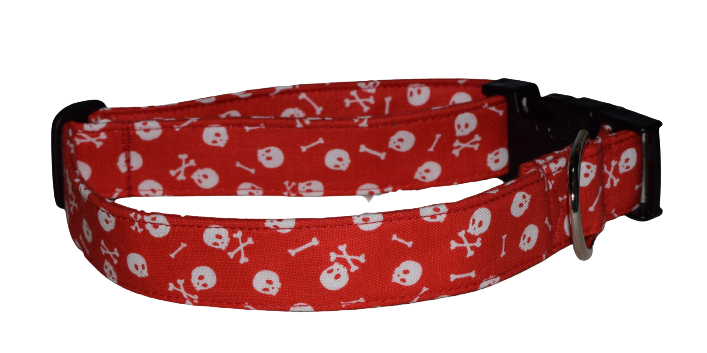 Skull Crossbones Red Wholesale Dog and Cat Collars