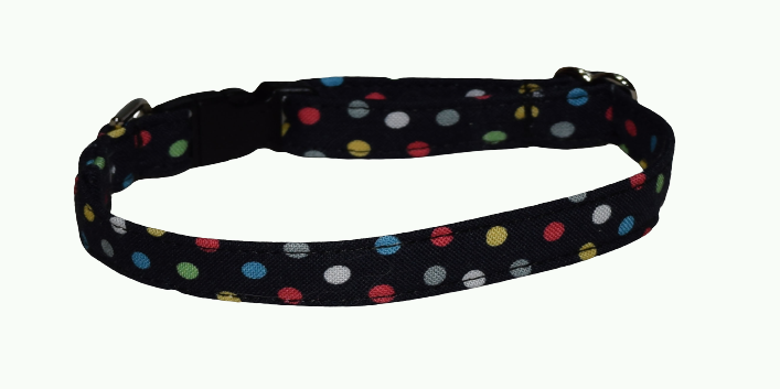 Dots Multi Color Black Wholesale Dog and Cat Collars