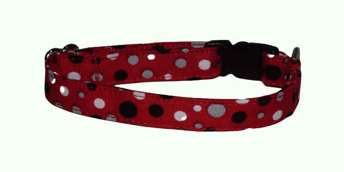 Dots Gray Black Red Wholesale Dog and Cat Collars