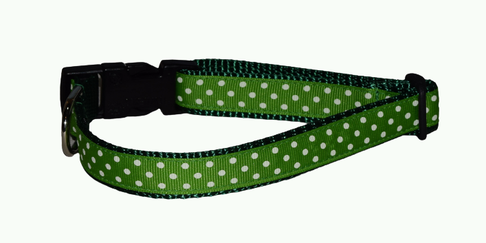 Dots Swiss White Green Wholesale Dog and Cat Collars