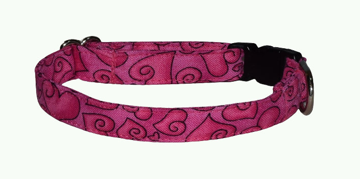 Hearts Pink Wholesale Dog and Cat Collars