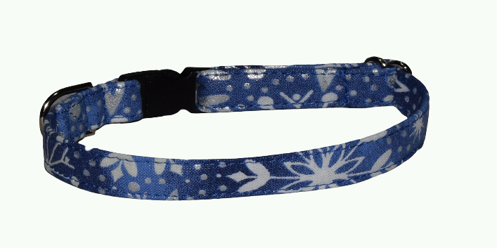 Snowflakes Silver Blue Wholesale Dog and Cat Collars