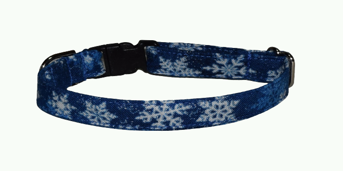 Snowflakes White Blue Wholesale Dog and Cat Collars