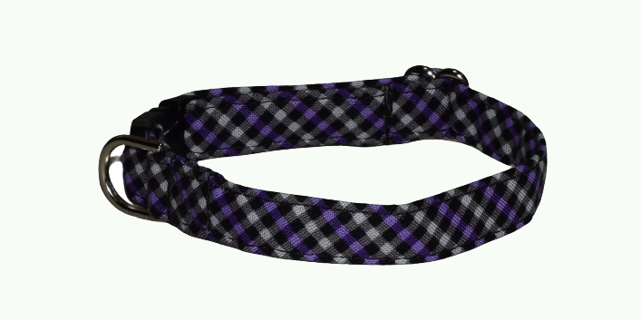 Check Gray Purple Wholesale Dog and Cat Collars