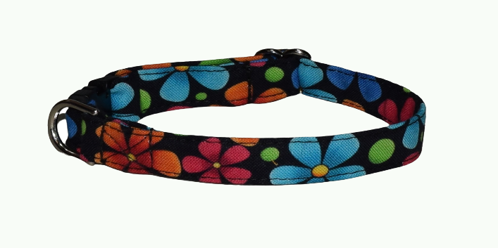 Flowers on Black Wholesale Dog and Cat Collars