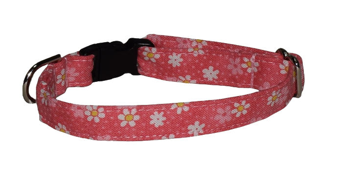 Flowers Small White Salmon Wholesale Dog and Cat Collars
