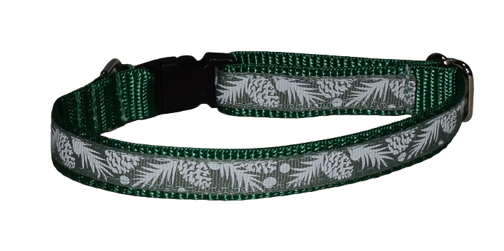 Pinecones Green Wholesale Dog and Cat Collars
