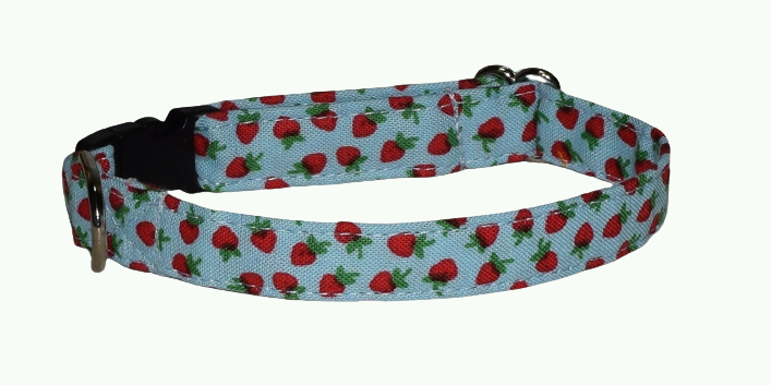 Strawberries Blue Wholesale Dog and Cat Collars