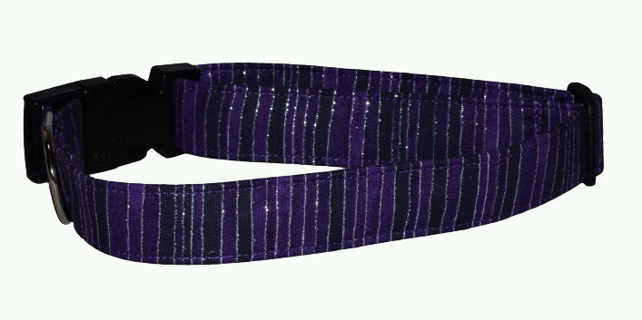 Stripes Purple Silver Wholesale Dog and Cat Collars