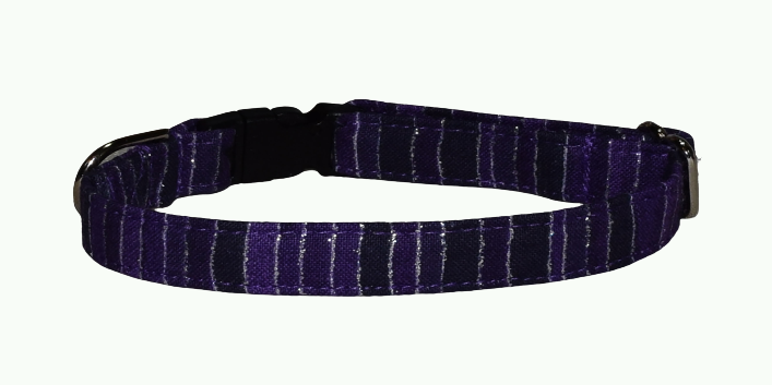 Stripes Purple Silver Wholesale Dog and Cat Collars