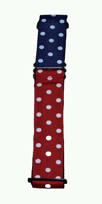 Wide Martingale Dots White Blue Red