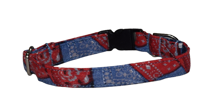 Bandana Blue Red Wholesale Dog and Cat Collars