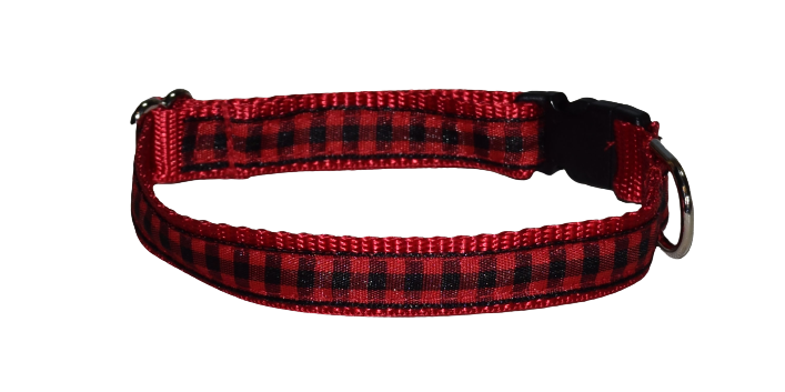 Check Red Black Wholesale Dog and Cat Collars