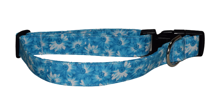 Flowers White Turquoise Wholesale Dog and Cat Collars