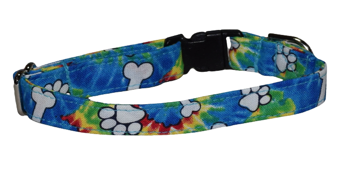 Paws Bones Tie Dye Wholesale Dog and Cat Collars