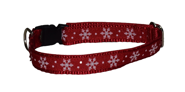 Snowflakes White Red Wholesale Dog and Cat Collars