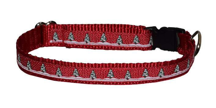 Trees Snow Red Wholesale Dog and Cat Collars