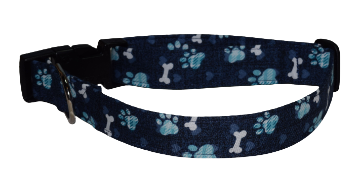 Paws and Bones Blue Wholesale Dog and Cat Collars