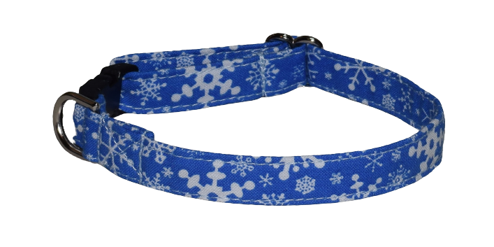 Snowflake White Blue Wholesale Dog and Cat Collars